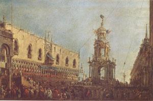 Francesco Guardi The Doge Takes Part in the Festivities in the Piazzetta on Shrove Tuesday (mk05) china oil painting image